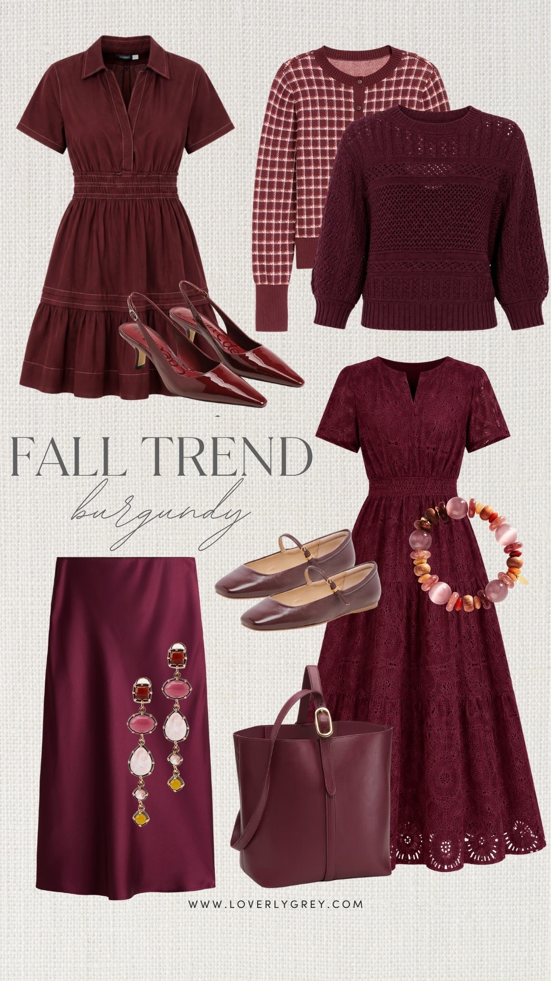 Burgundy is the rich fall color we’ll be seeing everywhere! From sweaters and dresses to satin skirts, ballet flats, heels and handbags, these deep wine shades make an easy statement for work, date night and fall events.

#LTKWorkwear #LTKSeasonal