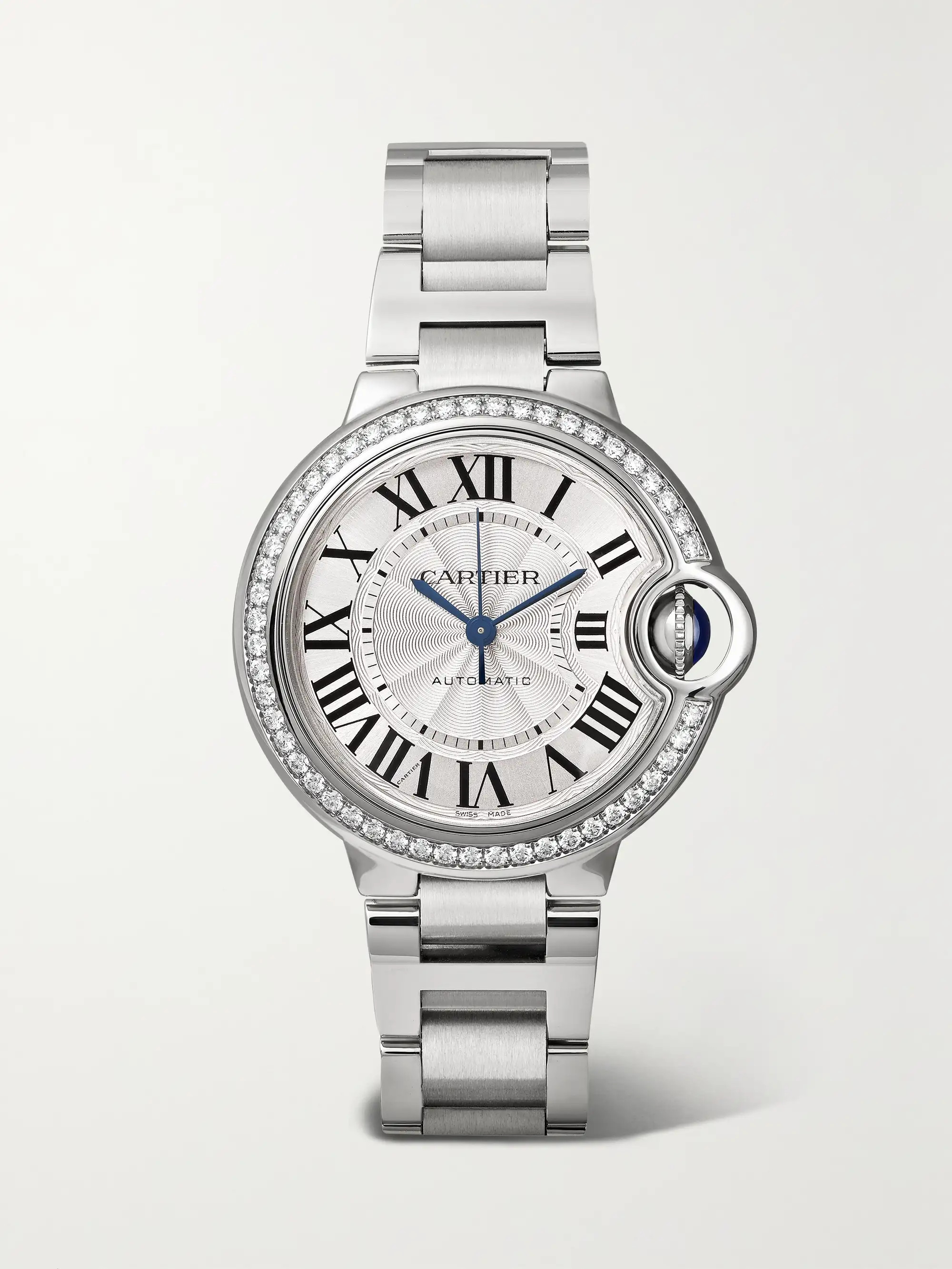 Ballon Bleu de Cartier Automatic 33mm stainless steel and diamond watch | NET-A-PORTER (US)