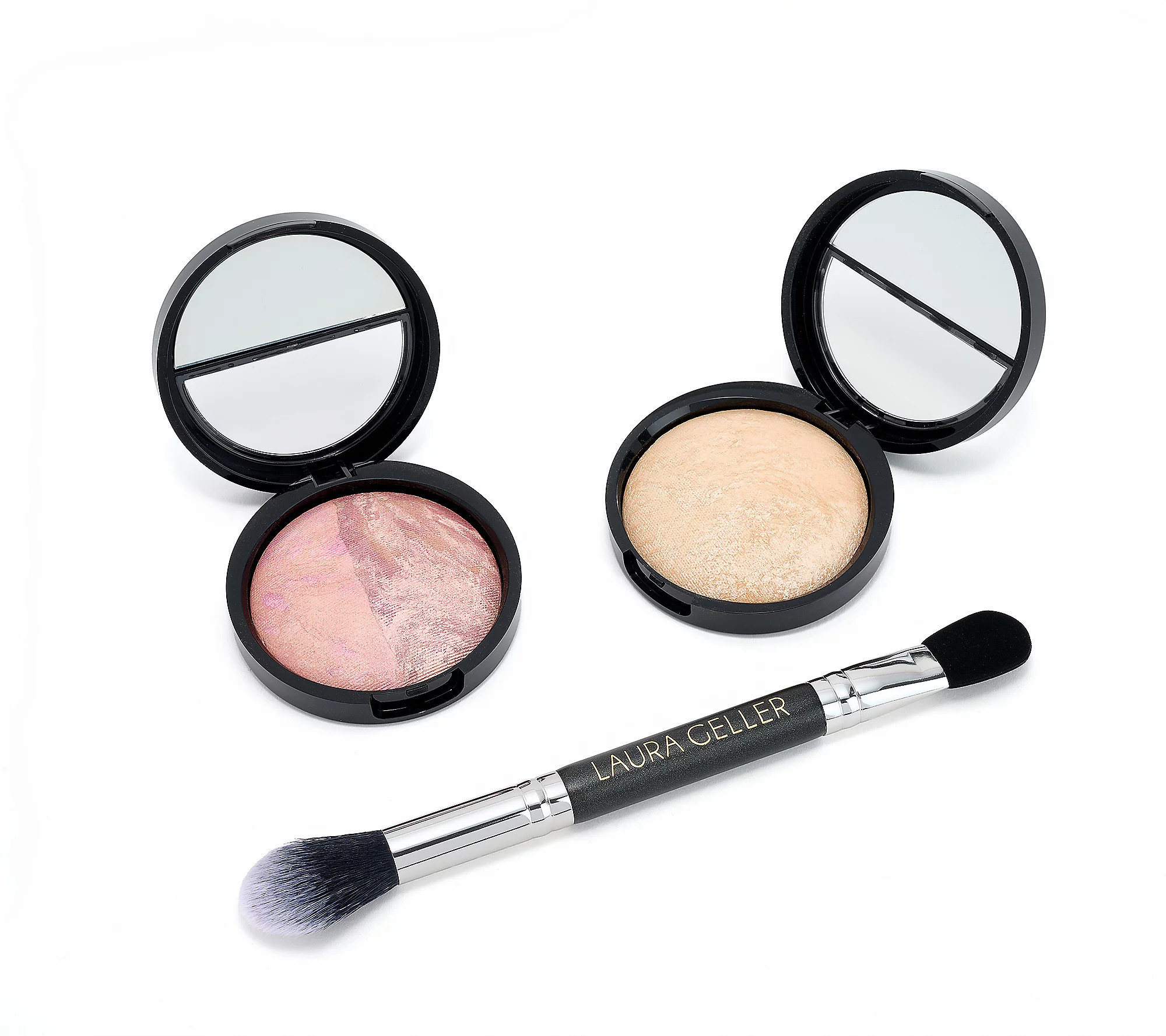 Laura Geller Super-Size Blush & Highlighter Set with Brush | QVC
