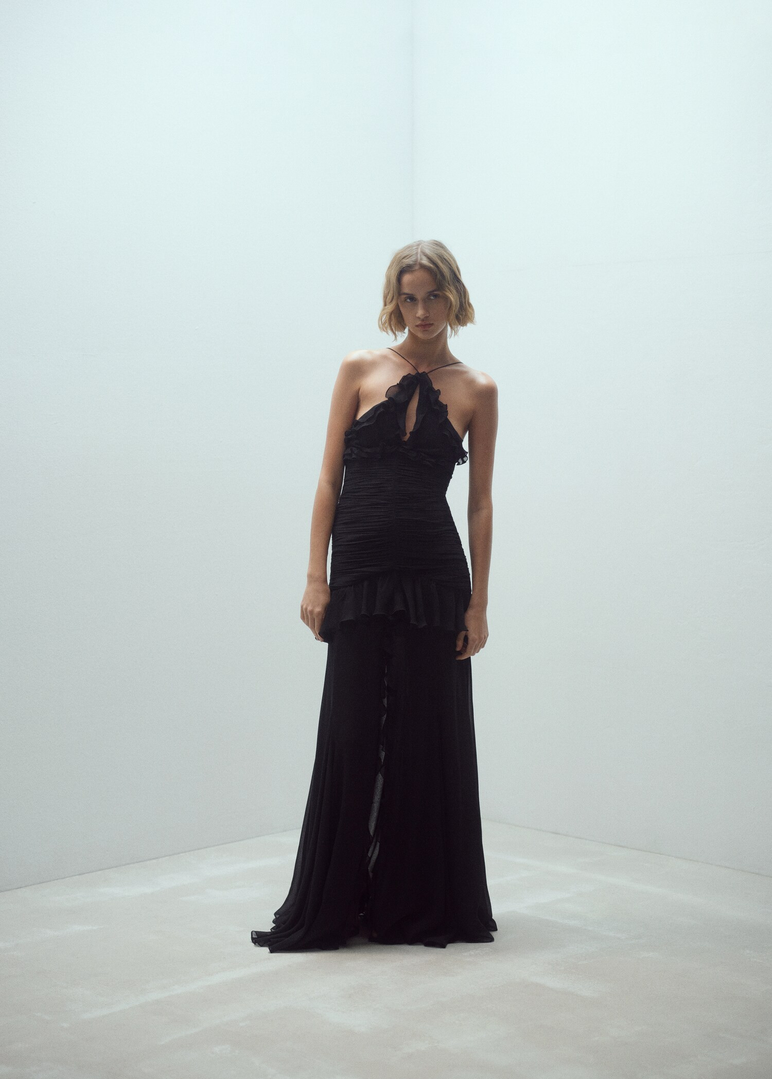 Halter neck ruched dress | MANGO (US)