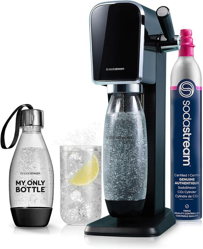 SodaStream Art Sparkling Water Maker (Black) with CO2 and Two Carbonating Bottles | Amazon (US)