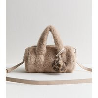 Mink Faux Fur Pom Pom Cross Body Bag New Look | New Look (UK)