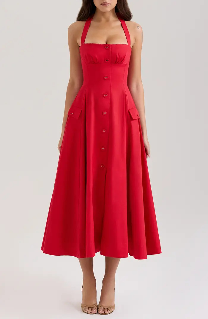 HOUSE OF CB Claudia Halter Midi Dress | Nordstrom | Nordstrom