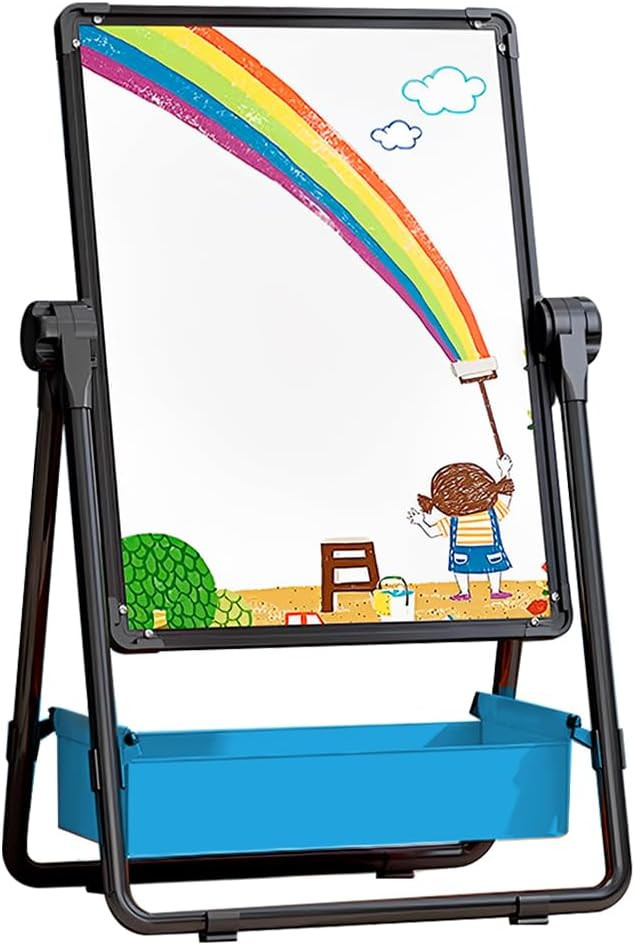 Kids Standing Easel 29.5inch-44inch Height Adjustable 360°Rotating Whiteboard&Chalkboard Double ... | Amazon (US)