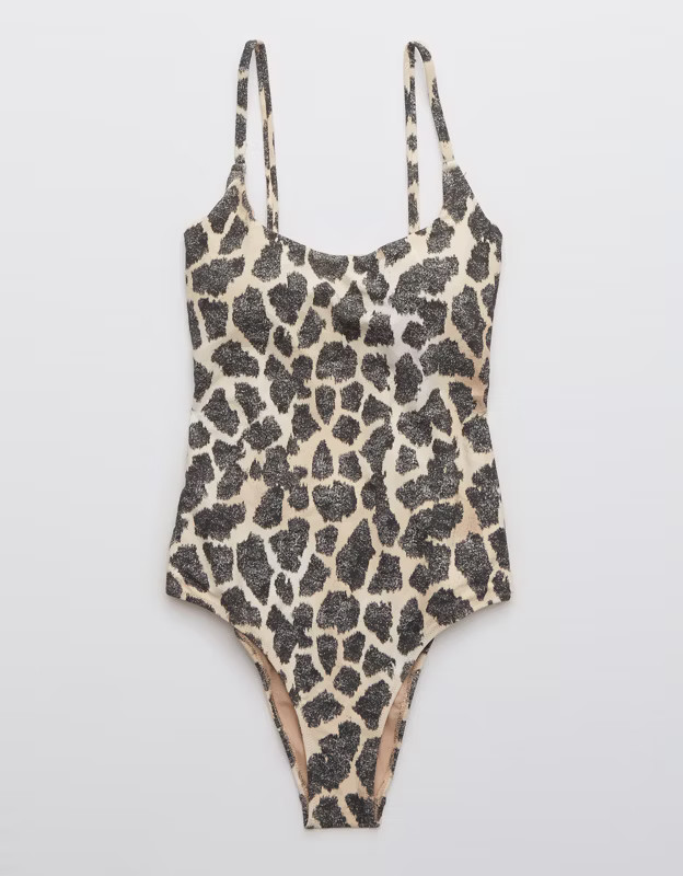 OFFLINE Real Me Ruched Scoop One Piece Swimsuit | American Eagle Outfitters (US & CA)