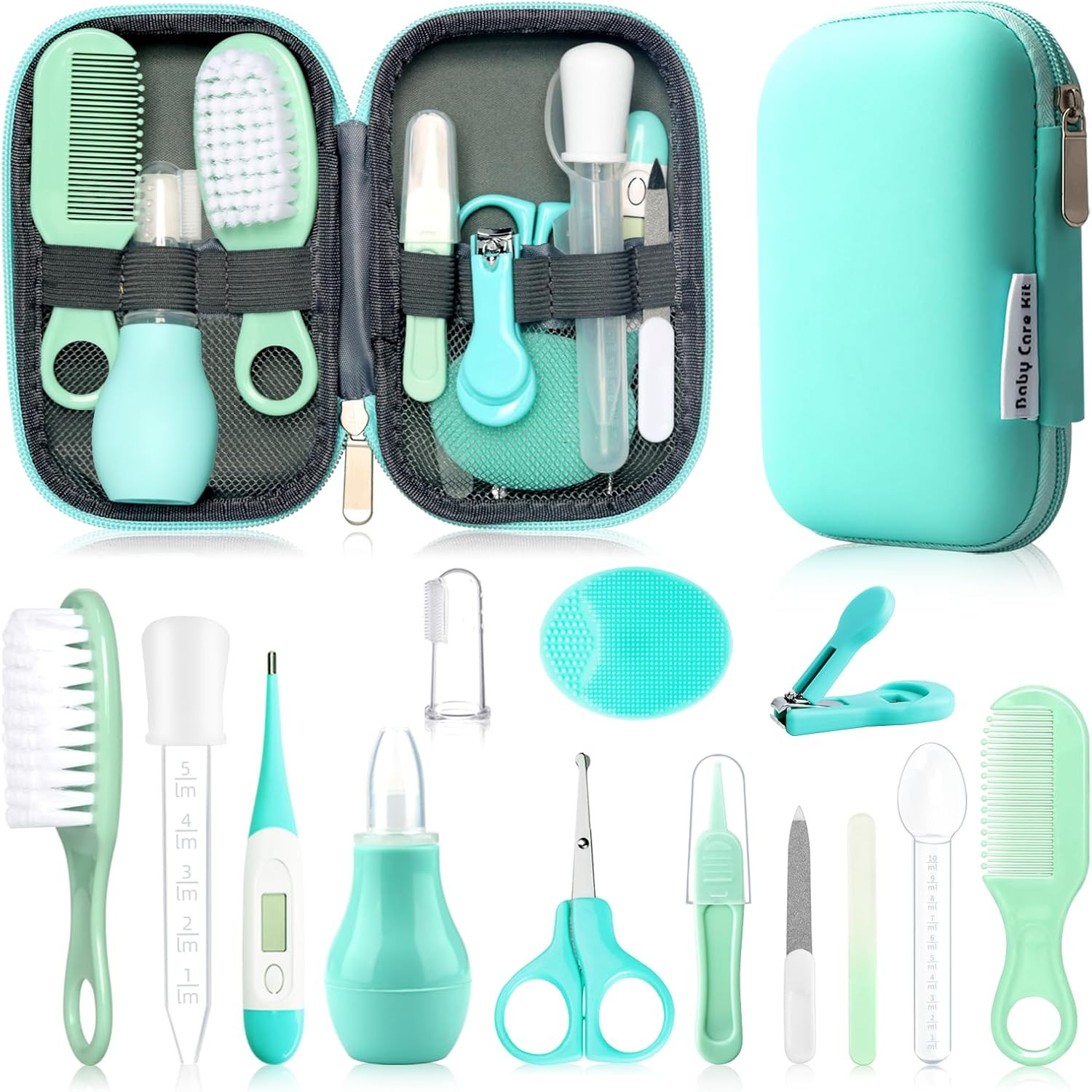 Baby Grooming Kit, Infant Safety Care Set with Hair Brush Comb Nail Clipper Nasal Aspirator,Baby ... | Amazon (US)