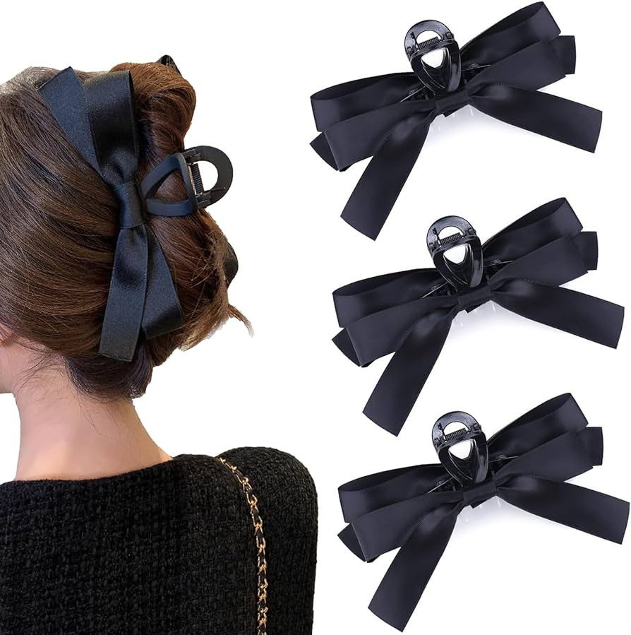 Aarmy 3PCS Bow Hair Claw Clip For Women,Cute Claw Hair Clips Medium For Girls,Nonslip Barrettes F... | Amazon (US)