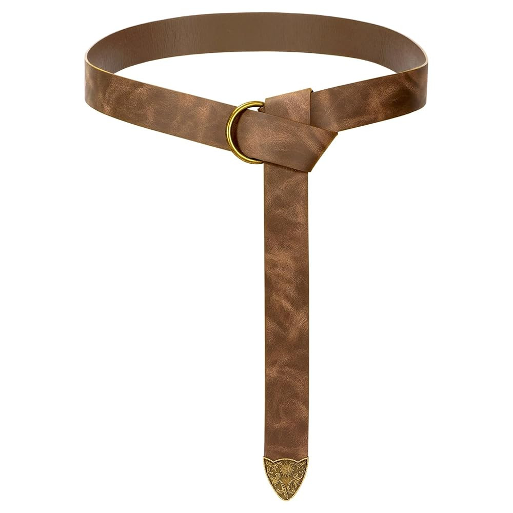SUOSDEY Medieval Leather Belt Renaissance Pirate Viking Halloween Accessory Belt Women Men | Amazon (US)