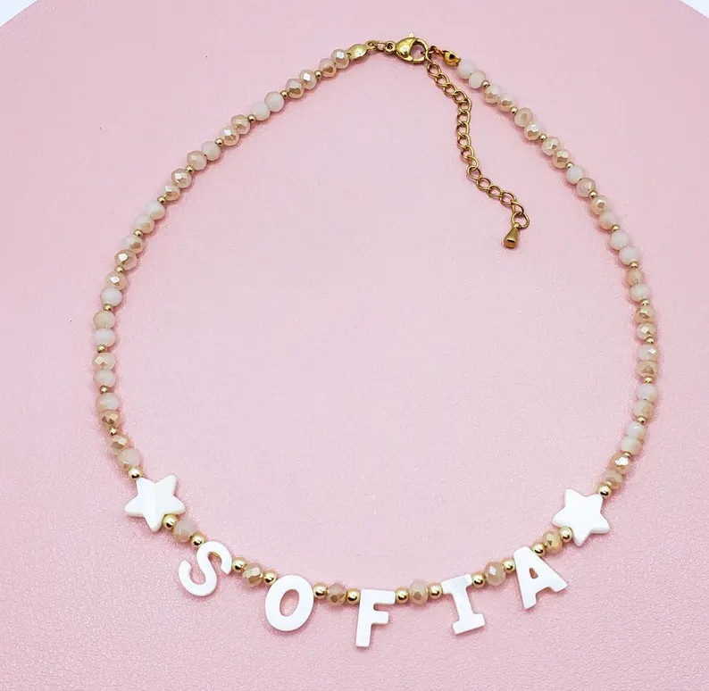 Custom Name Necklace, Mother of Pearl Name Necklace, Kids Name Necklace, Gift for Girls - Etsy | Etsy (US)