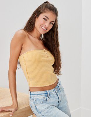 AE Henley Tube Top | American Eagle Outfitters (US & CA)