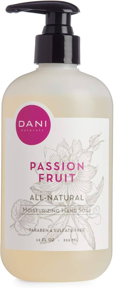 DANI Naturals Moisturizing Hand Soap in Passion Fruit, 12 Ounce Bottle with Pump | Amazon (US)