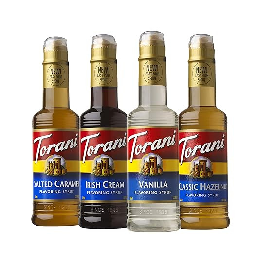 Torani Syrup, Coffeehouse Variety Pack, 4 12.7 Ounce Bottles (Vanilla, Salted Caramel, Classic Ha... | Amazon (US)