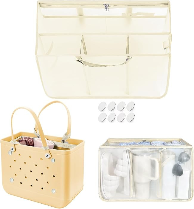 Beach Bag Organizer Inserts for Original Large Bogg Bag Accessories with 8 Removable Metal Fasten... | Amazon (US)