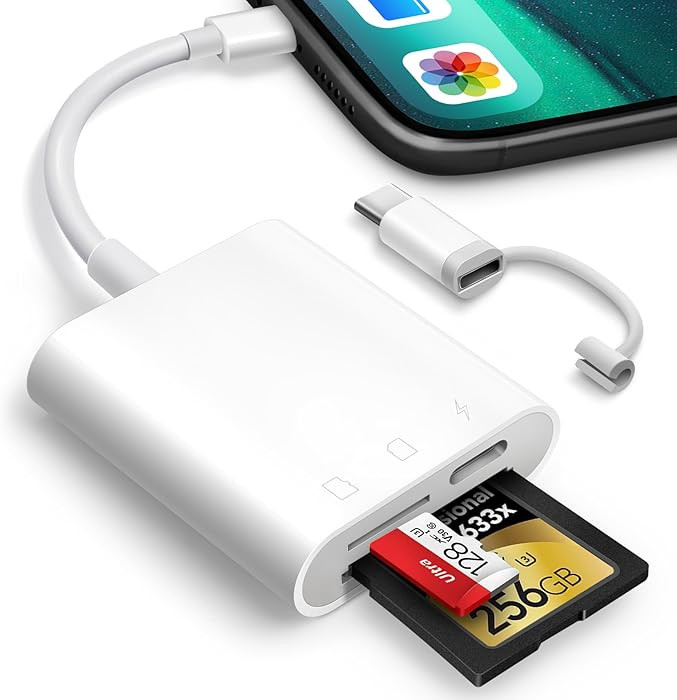SD Card Reader for iPhone iPad, Oyuiasle Digital Trail Camera SD Card Viewer with Dual Slot for M... | Amazon (US)