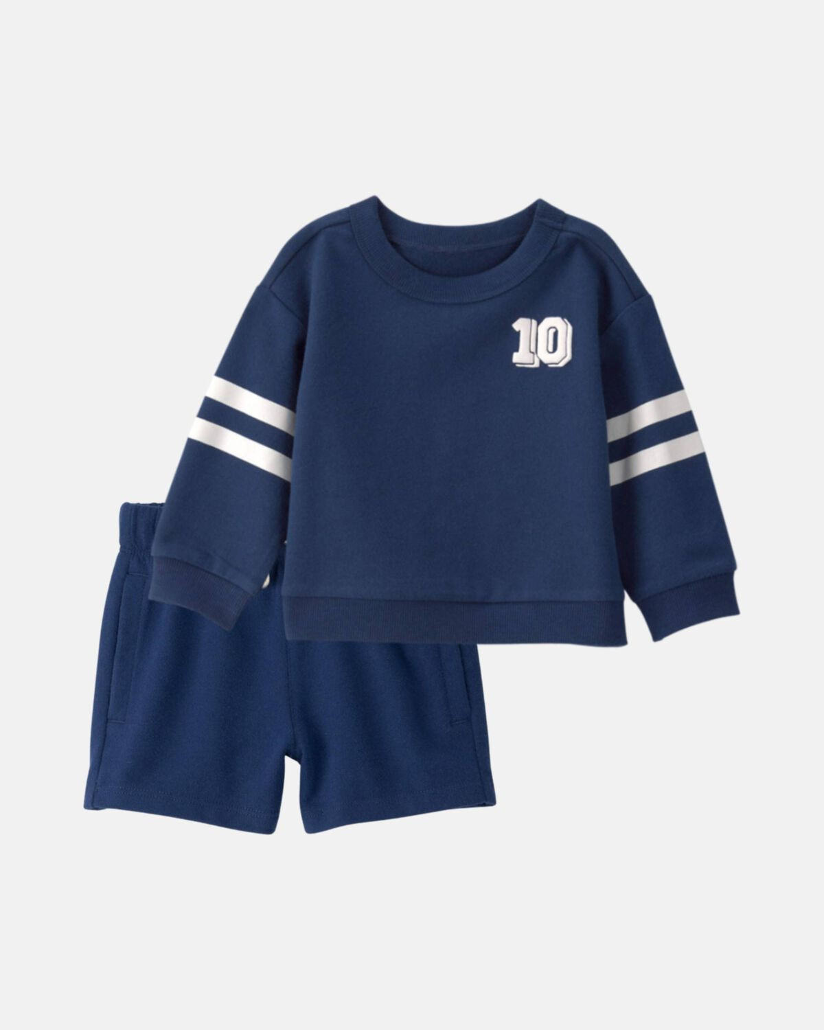 Baby Boy 2-Piece French Terry Pullover & Short Set - Navy Blue | Carter's Inc