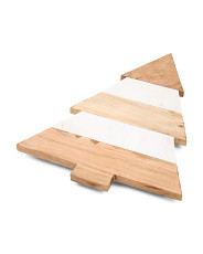 16in Marble And Wood Christmas Tree Serving Board With Ball Feet | Entertaining | Marshalls | Marshalls
