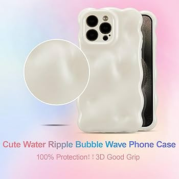 UEEBAI Ripple Case for iPhone 15 Pro Max, Cute Silver Cover Wave Shape for iPhone Case Pretty Aes... | Amazon (US)