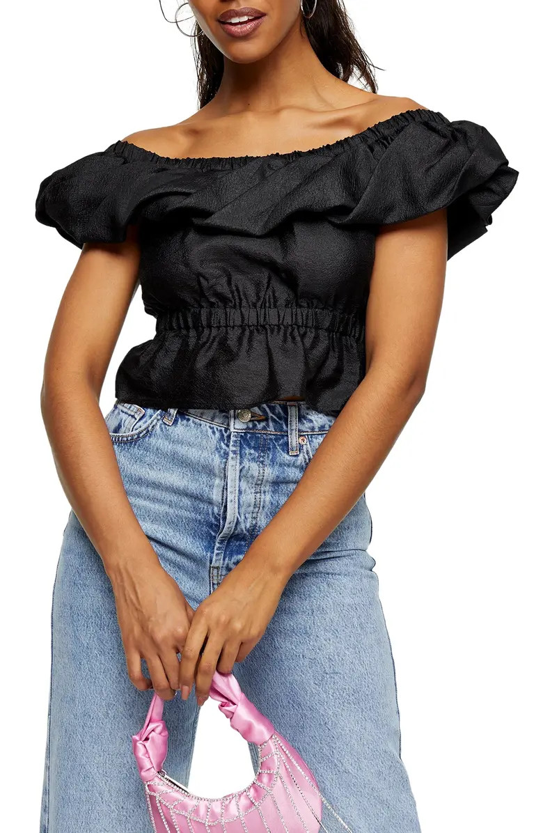 Textured Bardot Blouse | Nordstrom