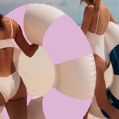 48'' Giant Vintage Stripe Pool Float – Extra-Large Inflatable Tube Lounger With Cup Holder For Adults, Fun Swimming Pool Toys, Summer Party Floats & R | Wayfair North America