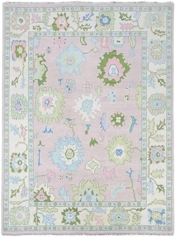 Area Rug Hand Knotted Oushak Rug for Living Room, Dining Room, Office, Bedroom, Hand Knotted Wool... | Amazon (US)