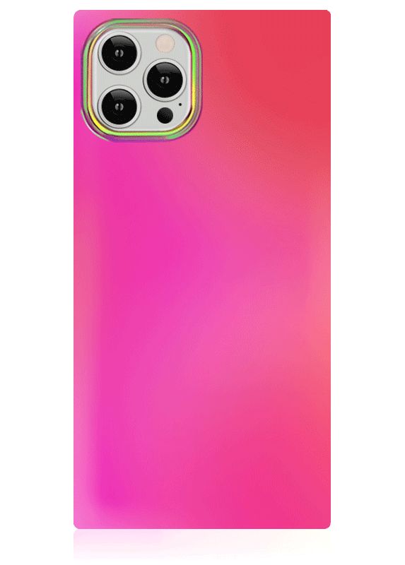 Pink Iridescent Satin SQUARE iPhone Case | FLAUNT