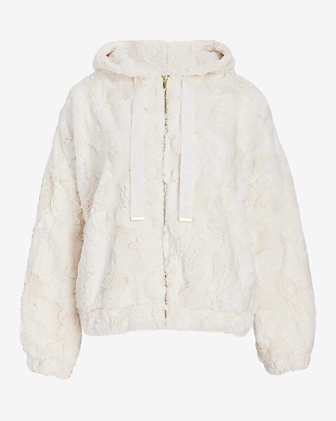 Fuzzy Fur Zip Up Hoodie | Express