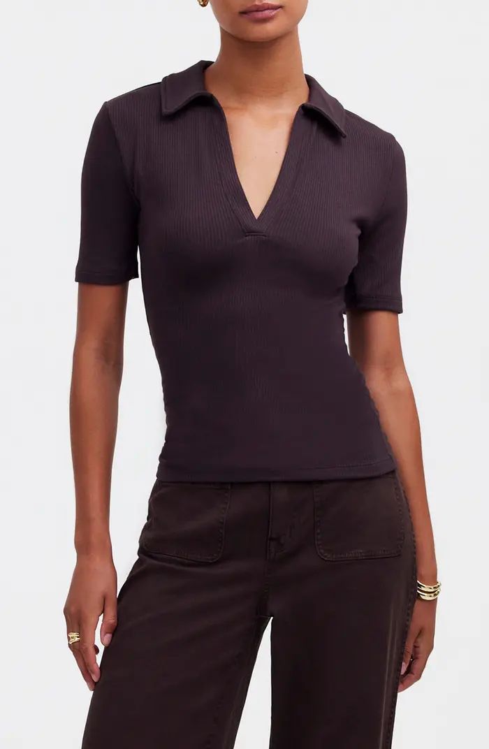 Madewell Drapey Rib Polo | Nordstrom | Nordstrom