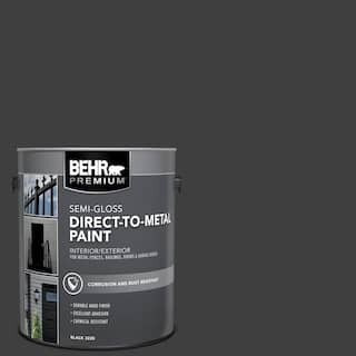 1 gal. Black Semi-Gloss Direct to Metal Interior/Exterior Paint | The Home Depot
