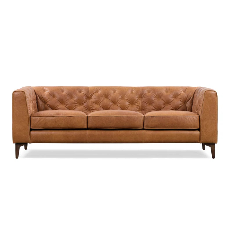 Lariviere 89'' Full-Grain Genuine Italian Leather Sofa | Wayfair North America