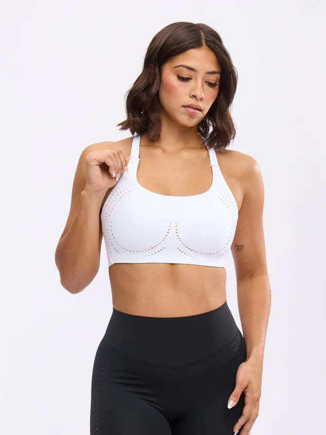 Airbrush Laser BTC Sports Bra - White | Buffbunny