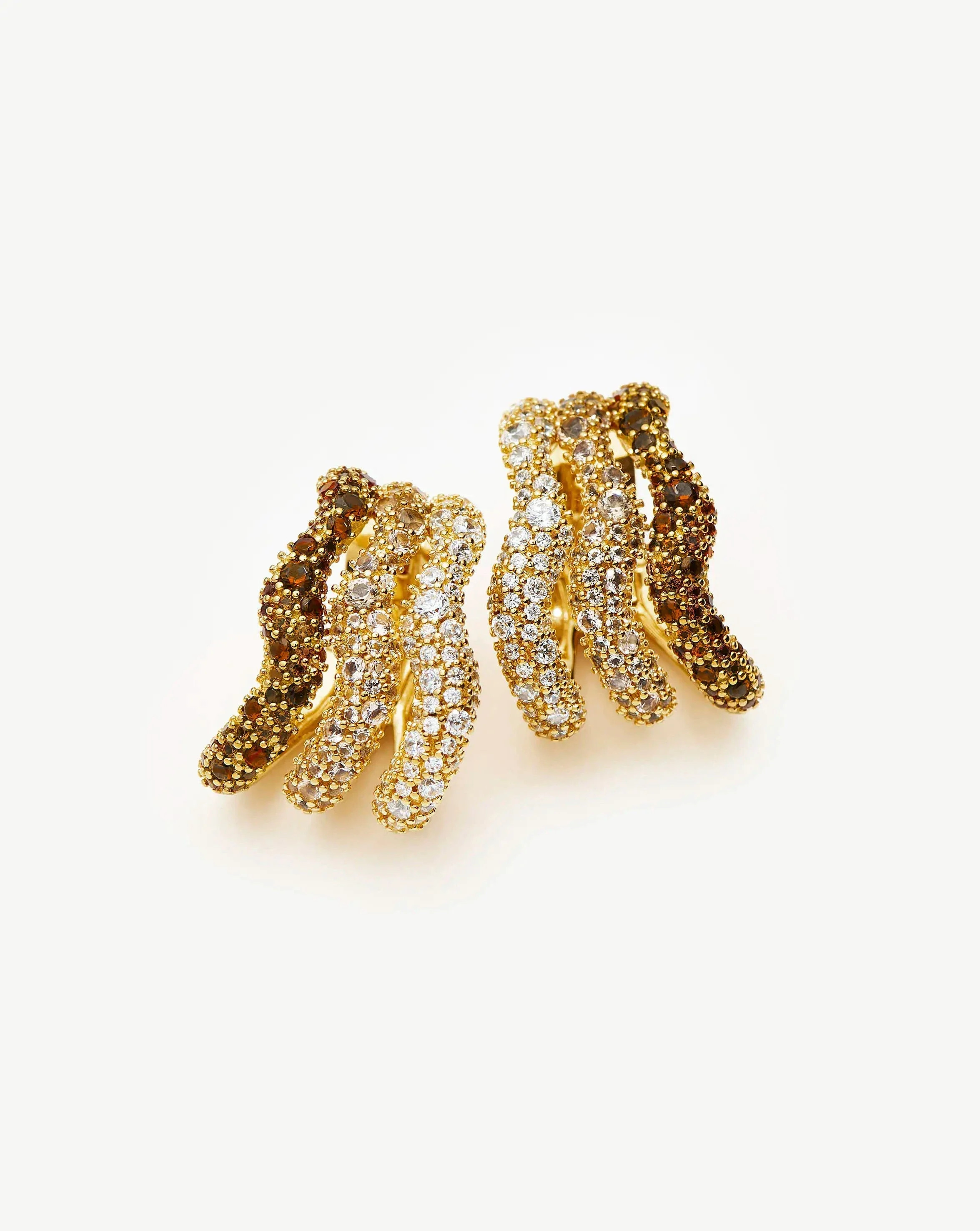 Molten Snow Triple Pavé Small Hoop Earrings | Missoma UK | Missoma UK