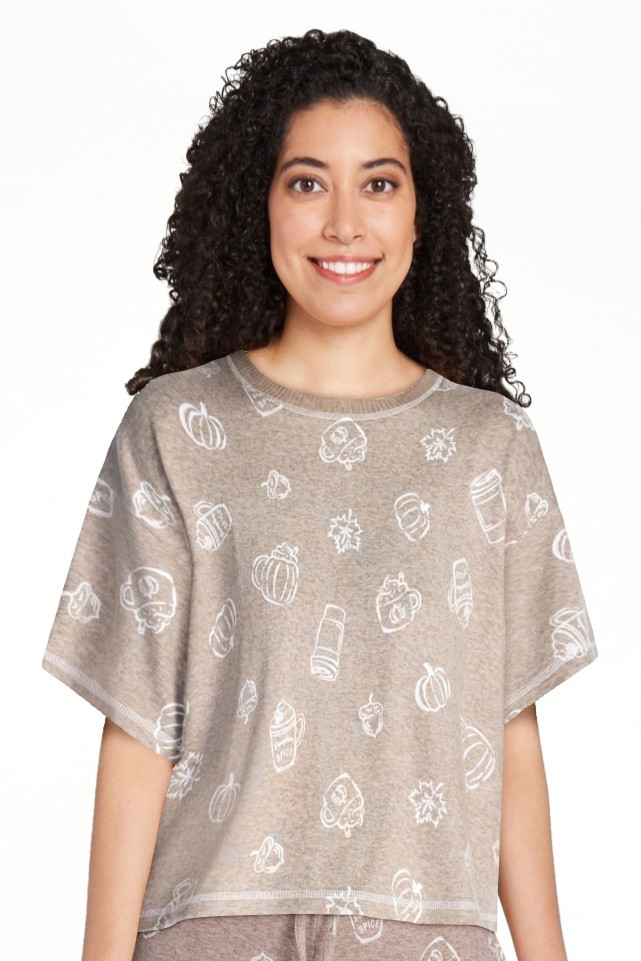 Way to Celebrate Women's Hacci Knit Short Sleeve Sleep Top, Sizes XS to 3X | Walmart (US)