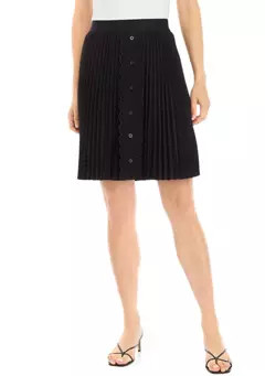 KARL LAGERFELD PARIS Women's Ruffle Front Short Pleated Skirt | Belk