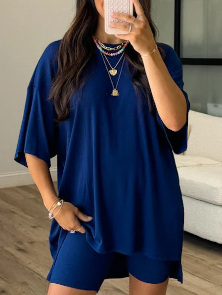 Novi Ribbed Tee + Shorts Set | Navy | +Plus Available | RESTOCK | Talulah