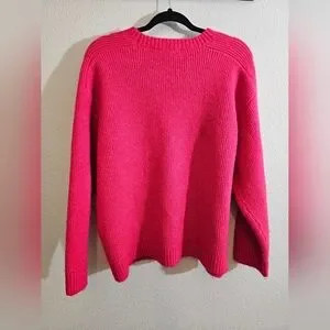 Zara Vibrant Pink Crew Neck Sweater | Poshmark