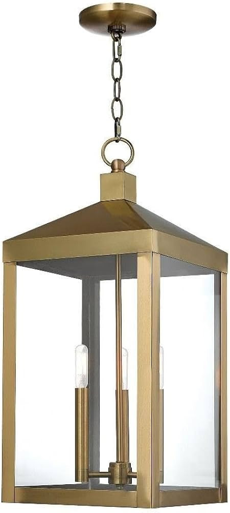 Livex Lighting Lantern 20587-01 Transitional Three Light Outdoor Pendant from Nyack Collection Fi... | Amazon (US)