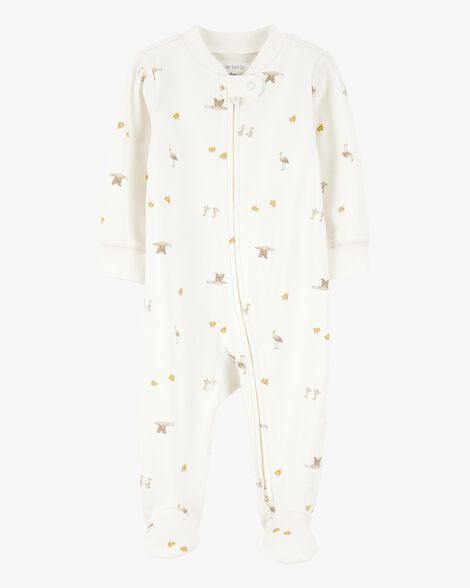 Baby Mini Bird Print 2-Way Zip Cotton Sleep & Play Pajamas | Carter's Inc