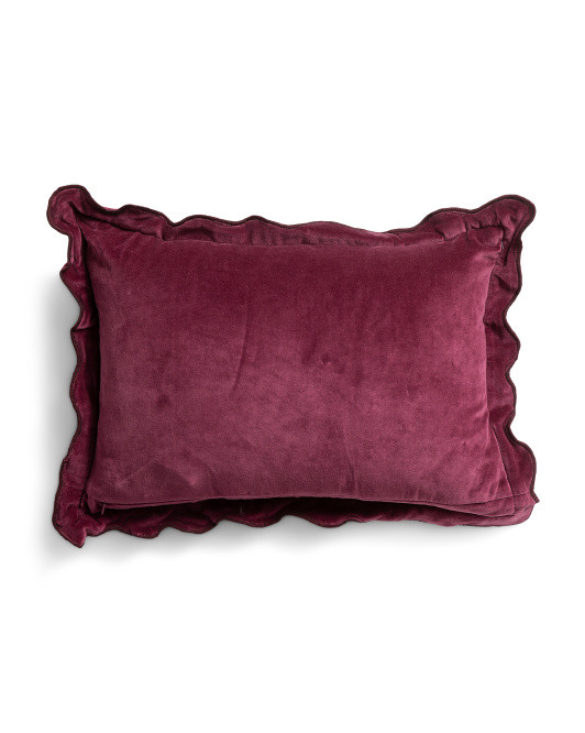 14x20 Velvet Scalloped Lumbar Pillow | TJ Maxx