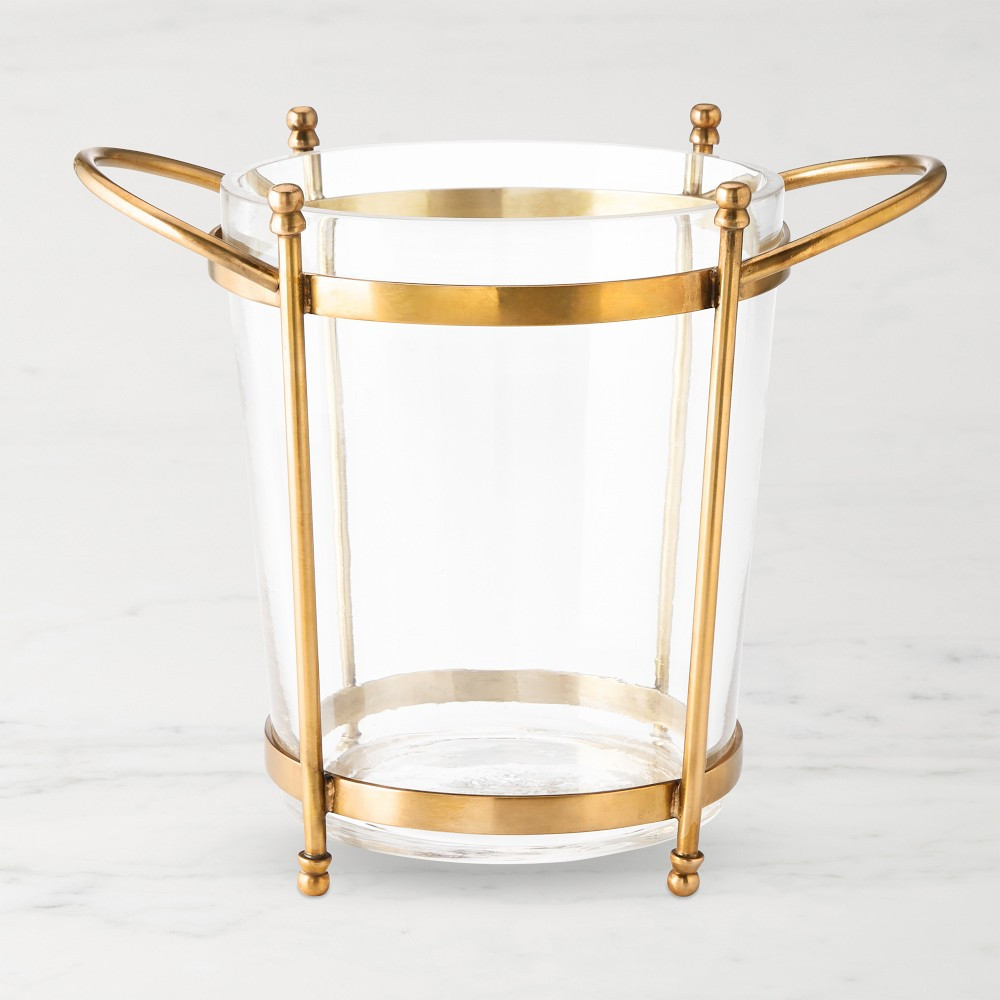 Antique Brass &amp; Glass Champagne Bucket | Williams-Sonoma