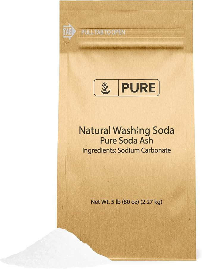 PURE ORIGINAL INGREDIENTS Natural Washing Soda (5 lb) Multipurpose Cleaner, Water Softener, Stain... | Amazon (US)