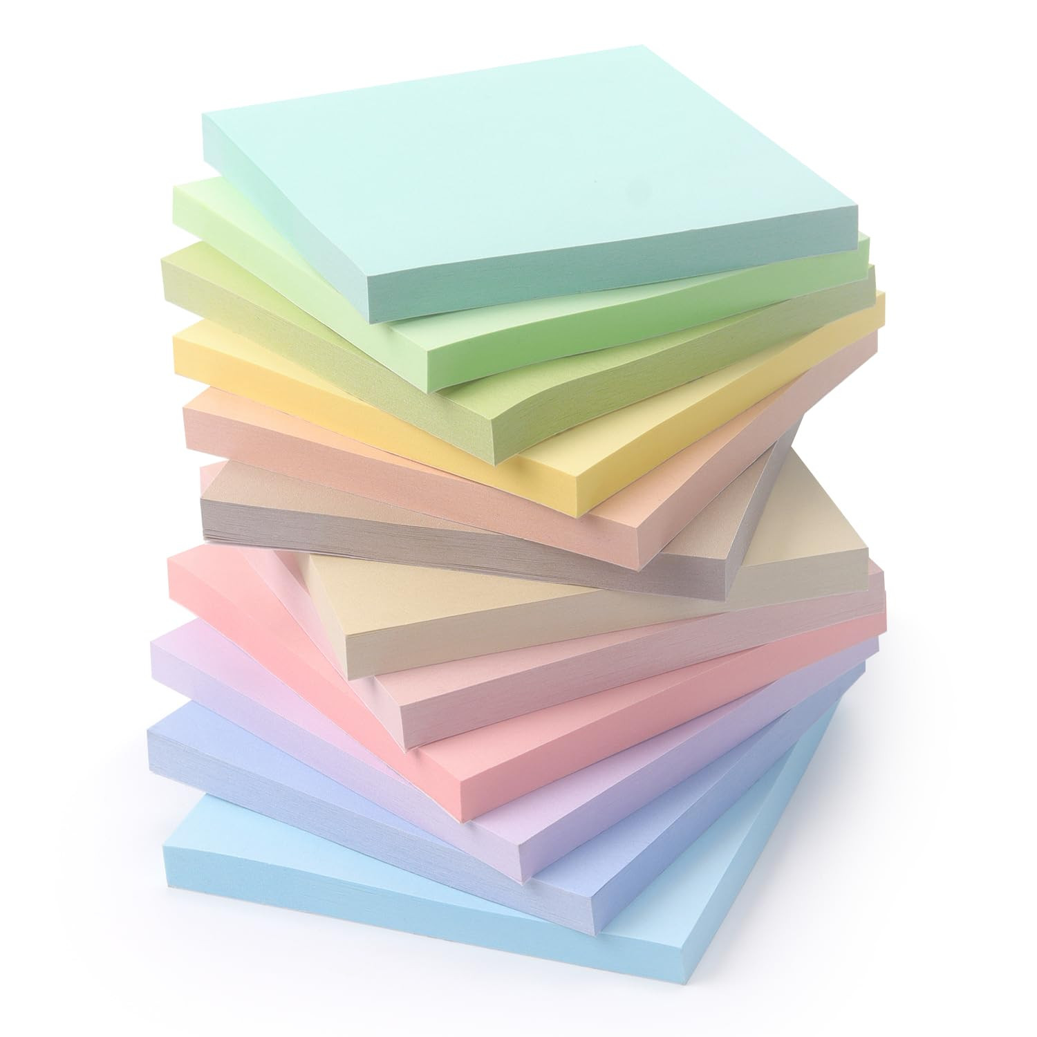 Sticky Notes 3x3 Inch, 12 Pack, 12 Pastel Multi Colors Note Pads, 50 Sheets/Pad, Perfect for Offi... | Amazon (US)
