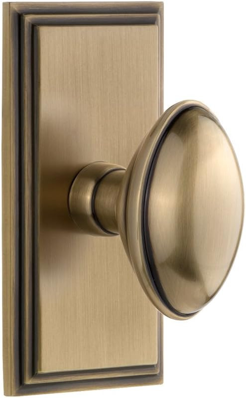 Grandeur 825316 Carre Plate Eden Prairie Knob in Vintage Brass, Privacy 2.375 | Amazon (US)