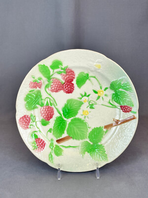 St. Clément France Majolica RASPBERRY 8 ½” Salad Plate c. 1920’s | eBay US