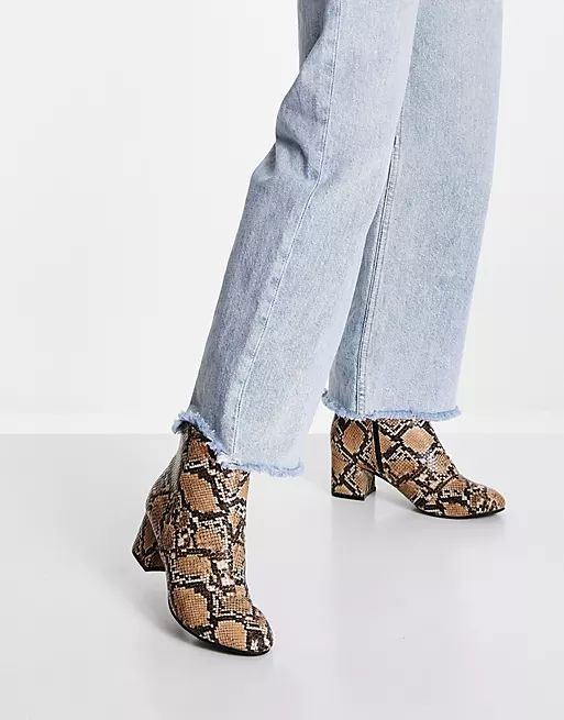 Simply Be Extra Wide Fit Evie high ankle boots in snake | ASOS (Global)