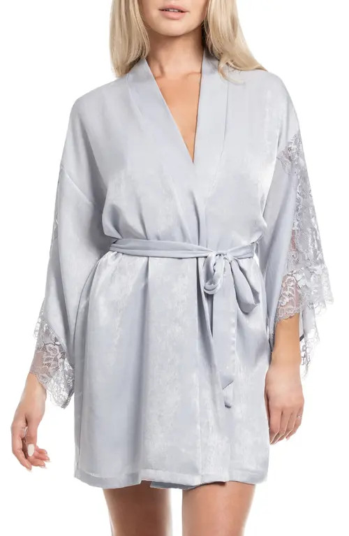In Bloom by Jonquil Lace Wrap Robe in Silver at Nordstrom, Size X-Small | Nordstrom