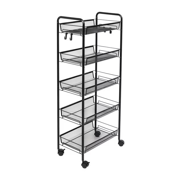 Honey-Can-Do 5 Tier Metal Mesh Cart Black | Target