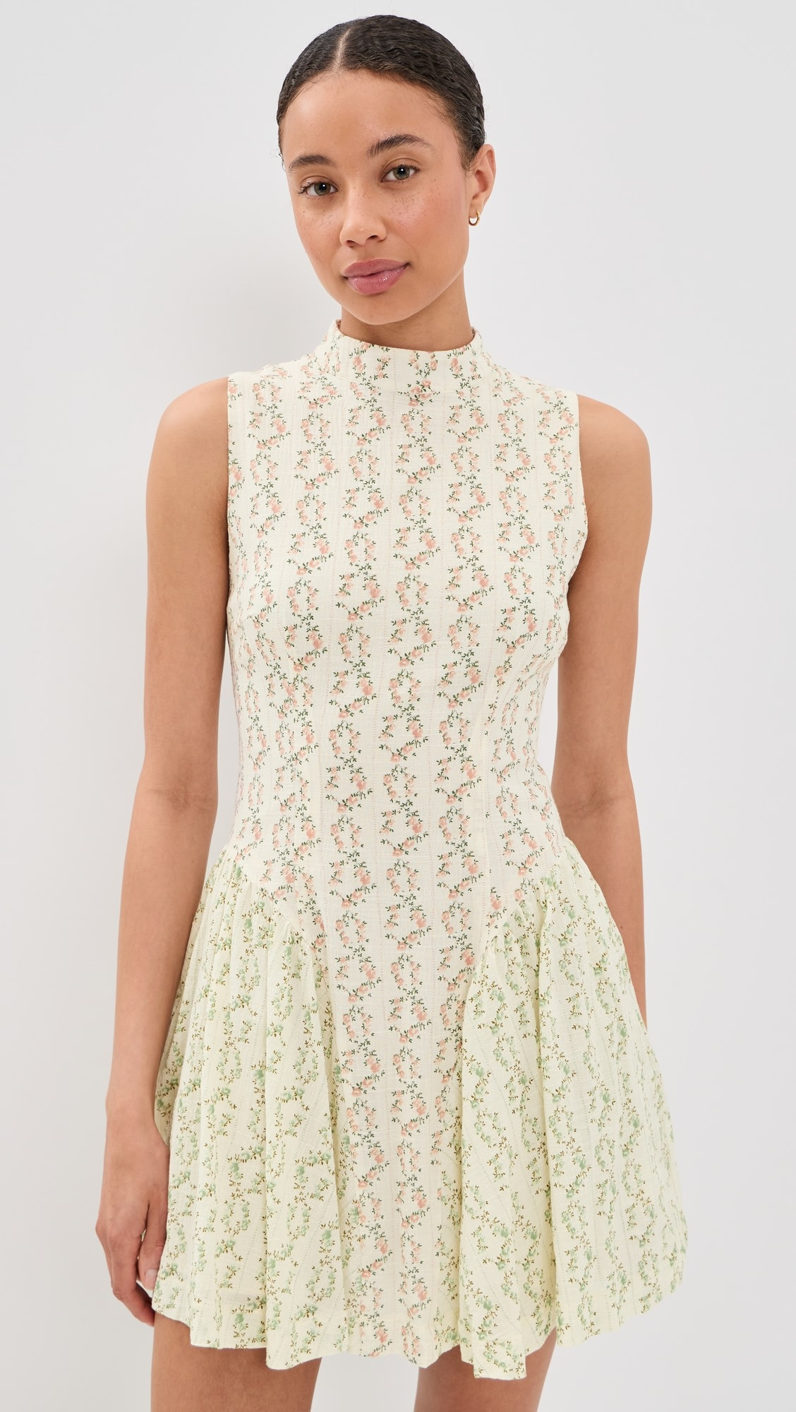 Another Girl Cottage Core Hip Gather Mini Dress | Shopbop | Shopbop
