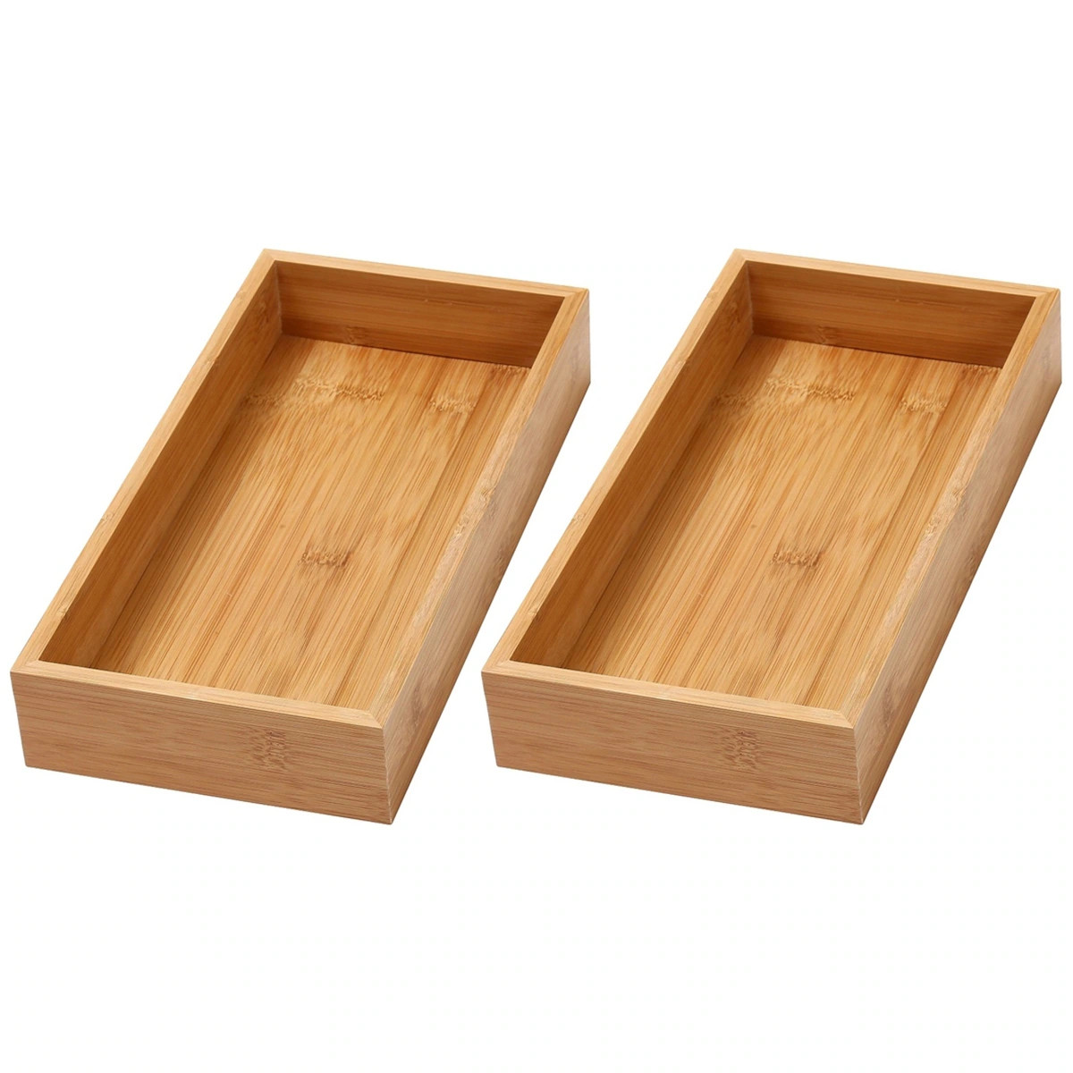 YBM Home Bamboo Kitchen Drawer Organizer Storage Box (Set of 2) | Bed Bath & Beyond