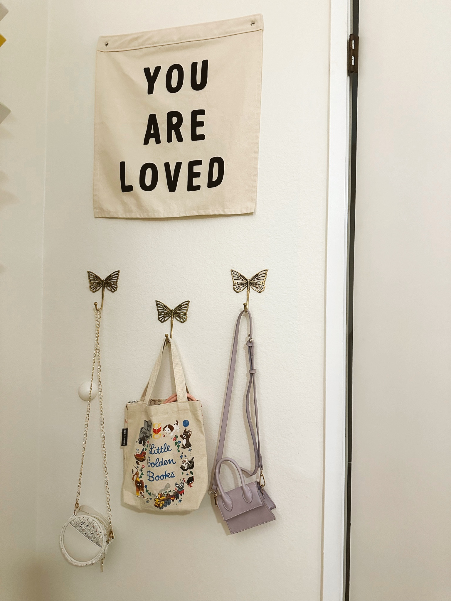 These butterfly hooks are giving major Anthro vibes without the Anthro price tag. Love the added bit of whimsy they add to our daughter’s room! The floating shelves are also a great new spot for displaying books, toys and stuffed animals.

#LTKKids #LTKHome #LTKBaby