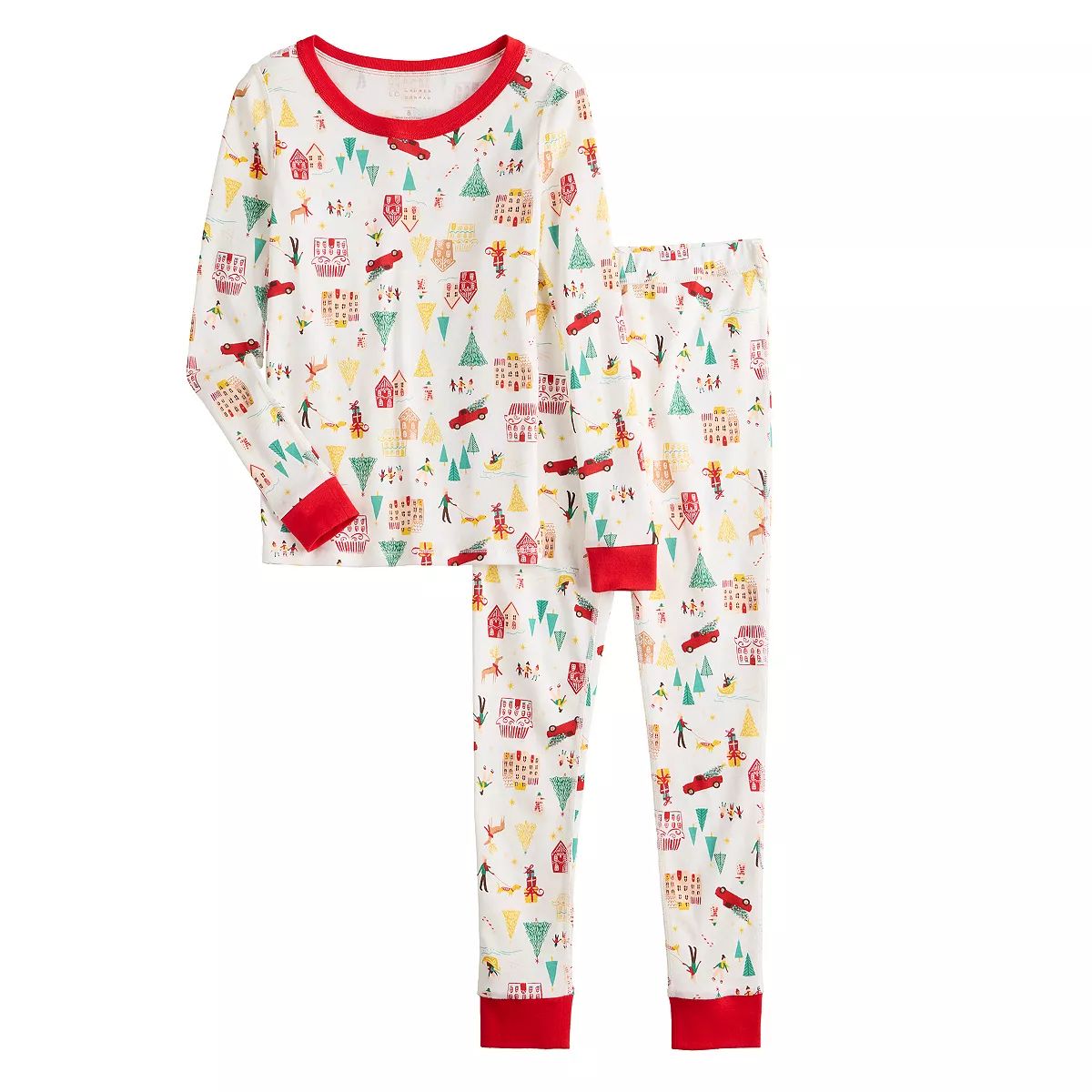 Girls 4-16 LC Lauren Conrad Jammies For Your Families® Holiday Village Adaptive Pajama Set | Kohl's